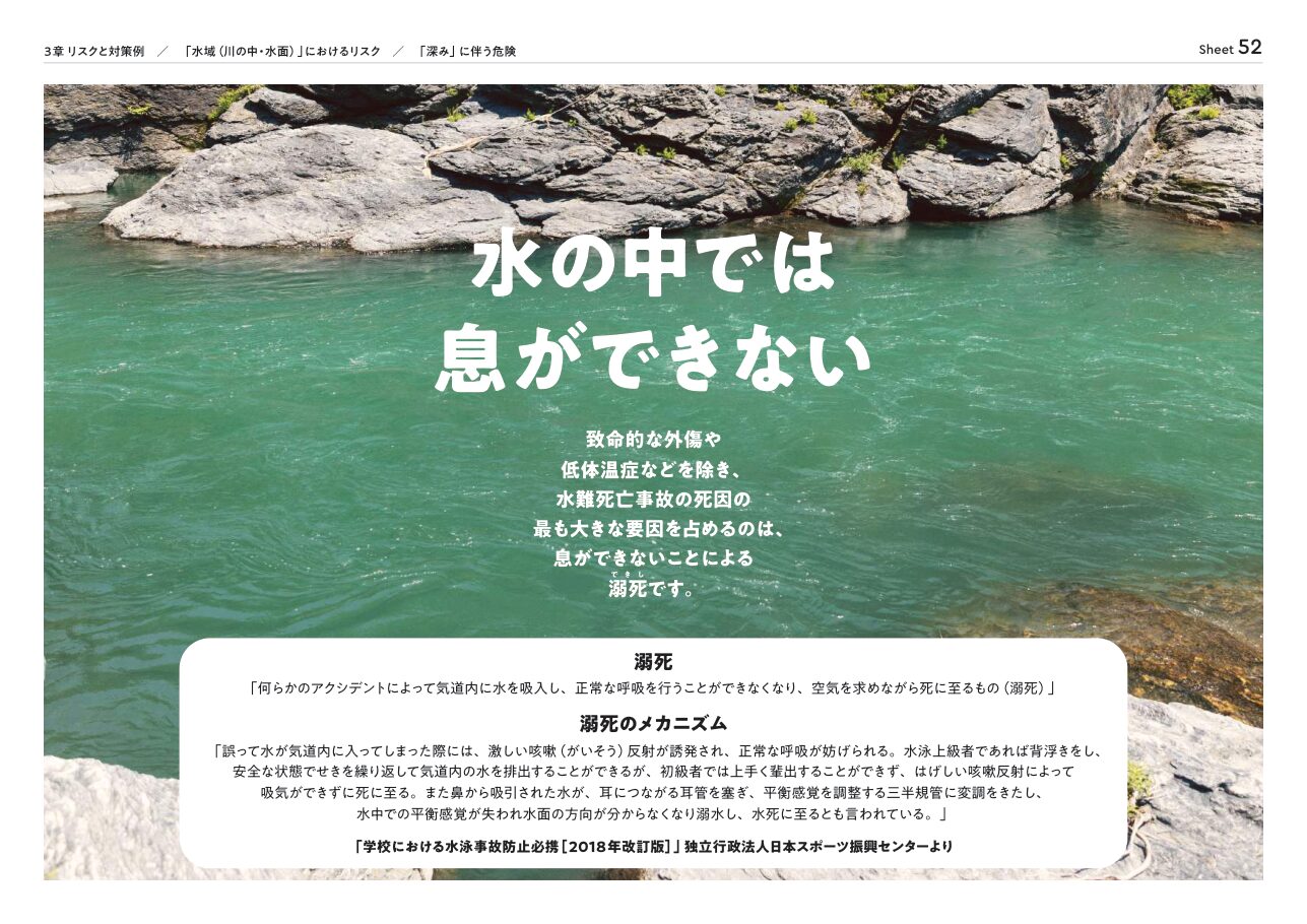 水難死亡事故の死因でいちばん大きいのは、息ができないことによる溺死